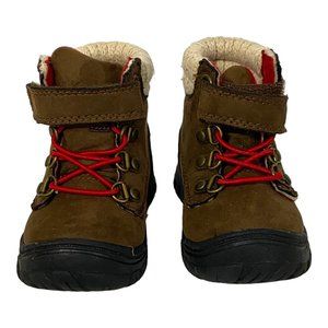 Old Navy Toddler Sweater Boot Bear Hug 6-12 Months Size 5 Brown Red Hook & Loop